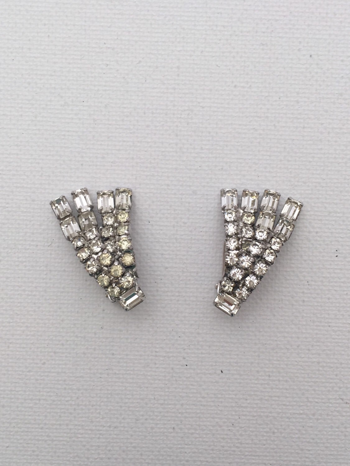 Vintage Diamant Strass Ohrringe von JaneJosephVintage