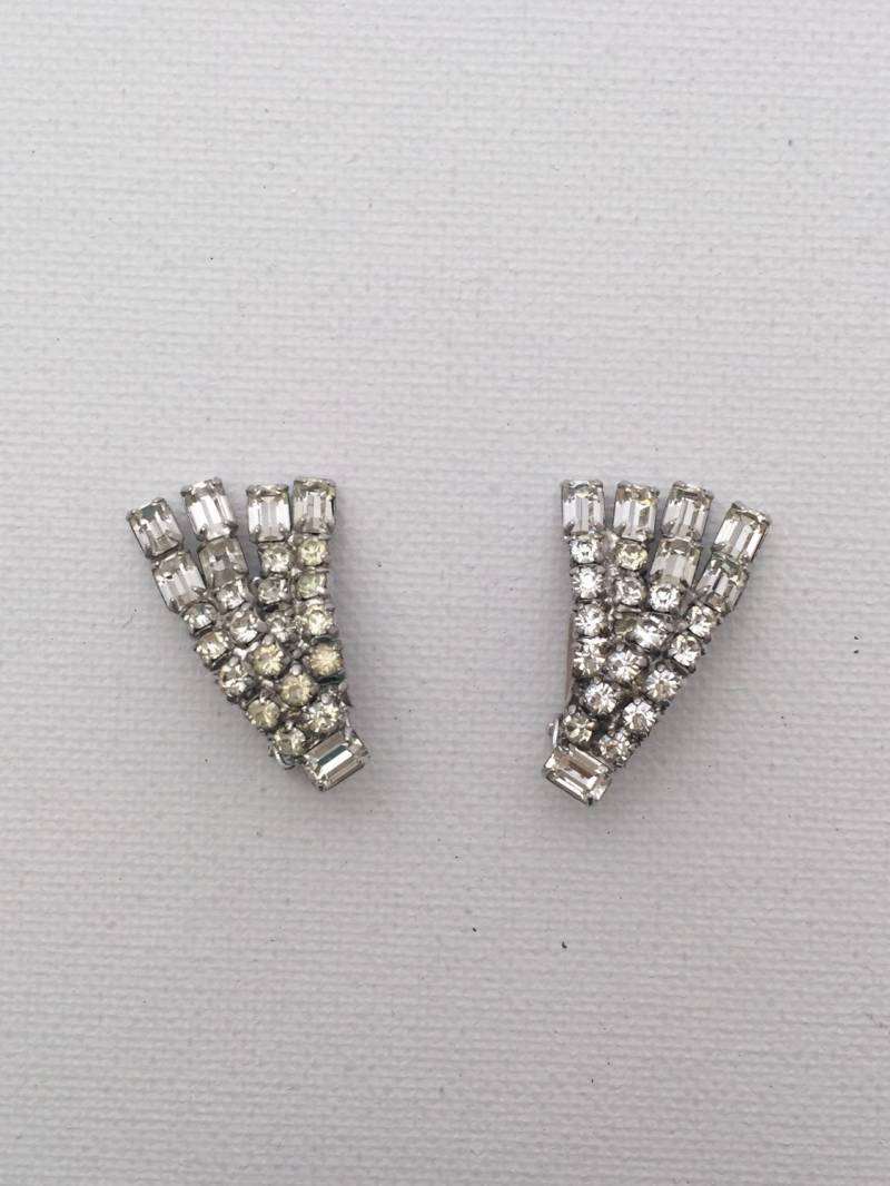 Vintage Diamant Strass Ohrringe von JaneJosephVintage