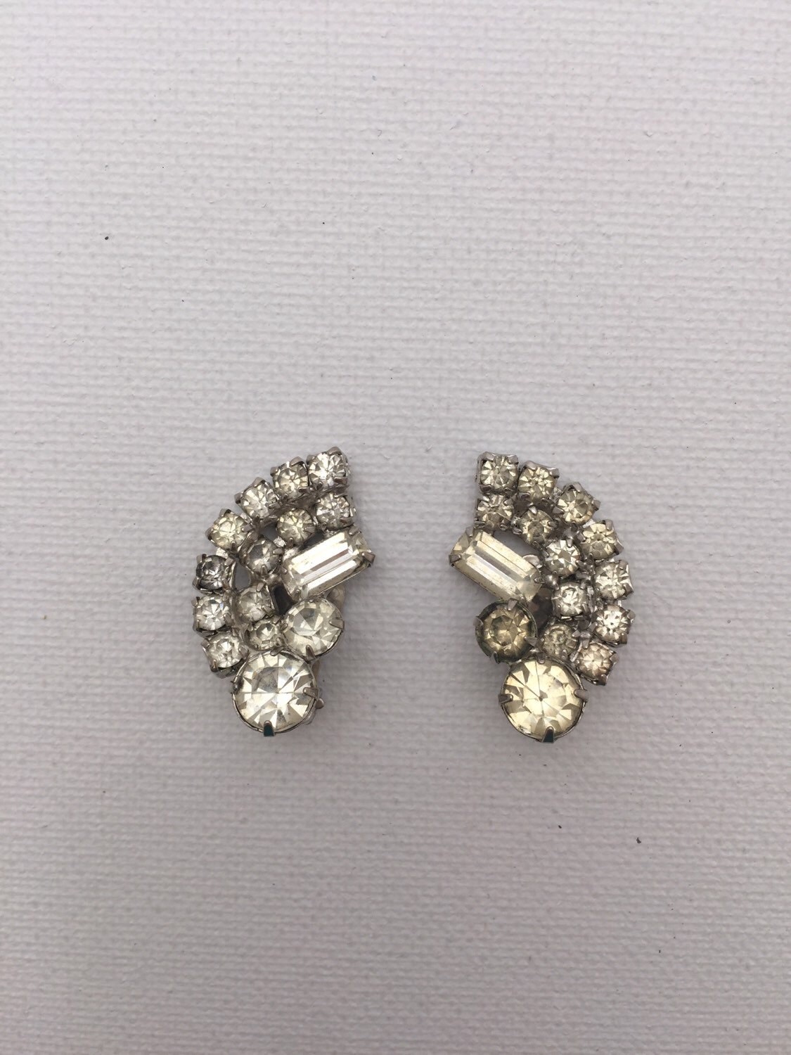 Vintage Diamant Strass Ohrringe von JaneJosephVintage