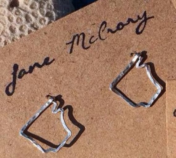 Arkansas-Förmigen Ohrstecker in Argentium Sterlingsilber Und 14K Gefüllt Gold von JaneMcCroryJewelry