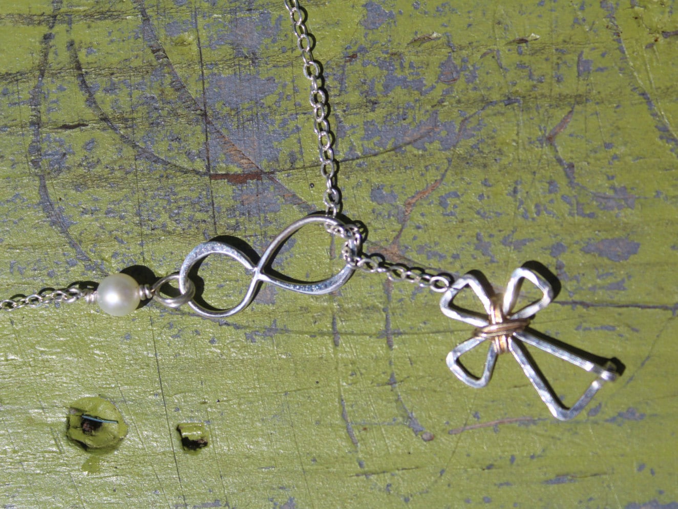 Infinity Kreuz Lariat, Halskette, Silber Halskette von JaneMcCroryJewelry