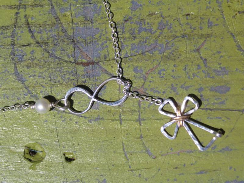 Infinity Kreuz Lariat, Halskette, Silber Halskette von JaneMcCroryJewelry