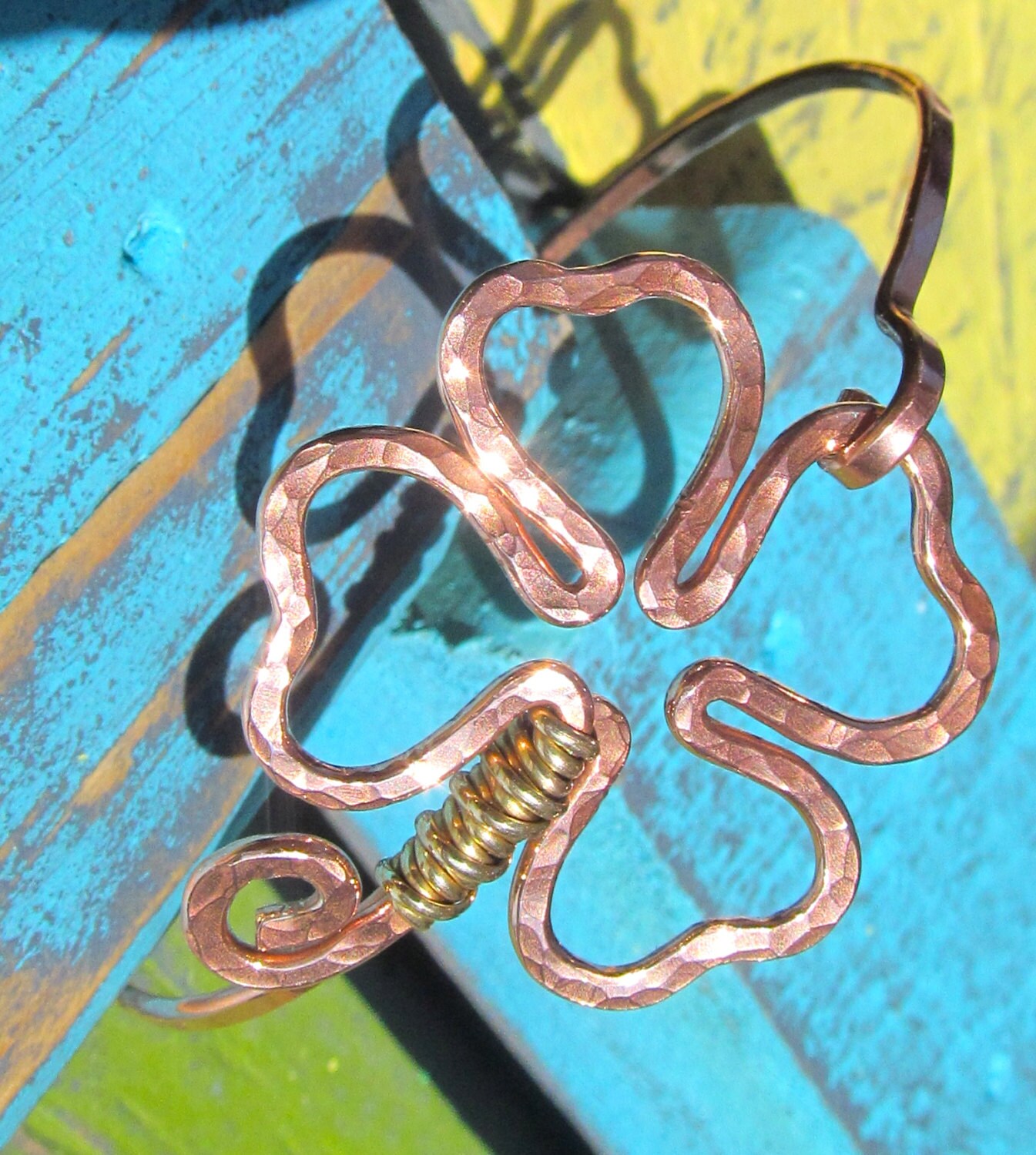 Kleeblatt Armband Kupfer, Armband, Kleeblatt, Irisch, Glücksklee Große Schwester, Kleine Schwester von JaneMcCroryJewelry