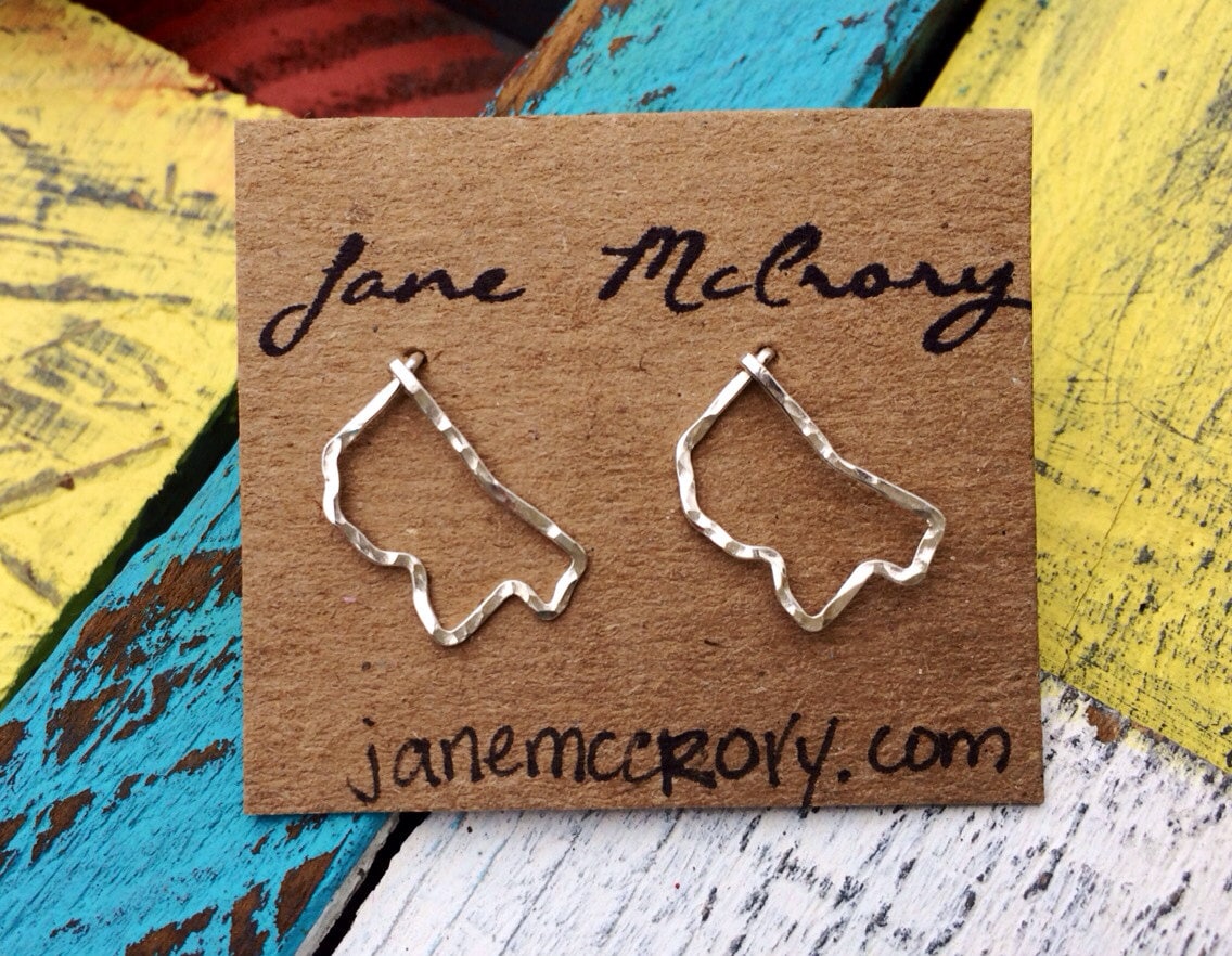 Mississippi Geformte Ohrstecker Aus Argentium Sterling Silber Und 14K Gold Filled von JaneMcCroryJewelry