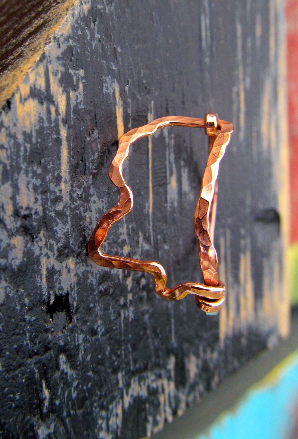 Mississippi Kupfer Ring, Gehämmerter Draht Gewickelter Umriss State Ring von JaneMcCroryJewelry