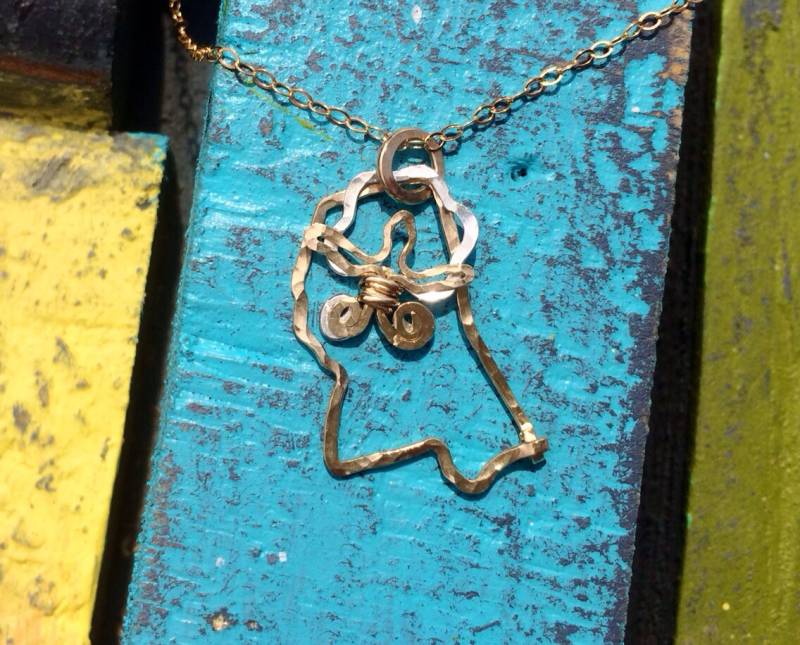 Mississippi Mit Cotton Boll Halskette Sterling Silber Und 14K Gold Filled von JaneMcCroryJewelry