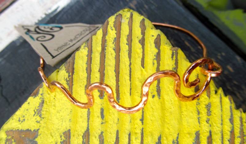 Mississippi Fluss in Kupfer Gehämmert, Armband, Jordan Fluss, Schallwelle Welle von JaneMcCroryJewelry