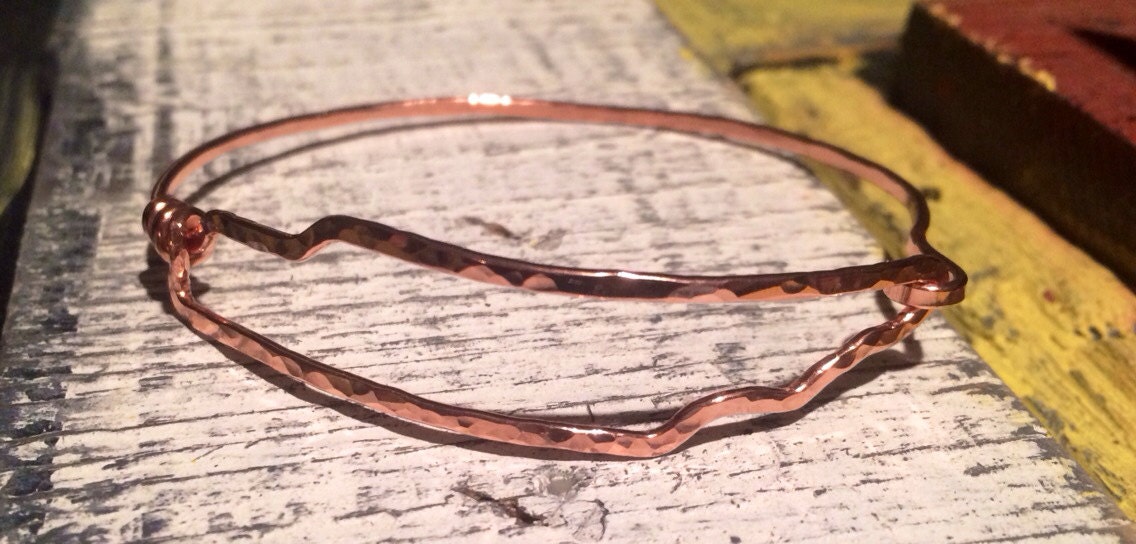 Tennessee Kupfer Armband, Custom State Armband Gehämmert Kupferdraht von JaneMcCroryJewelry