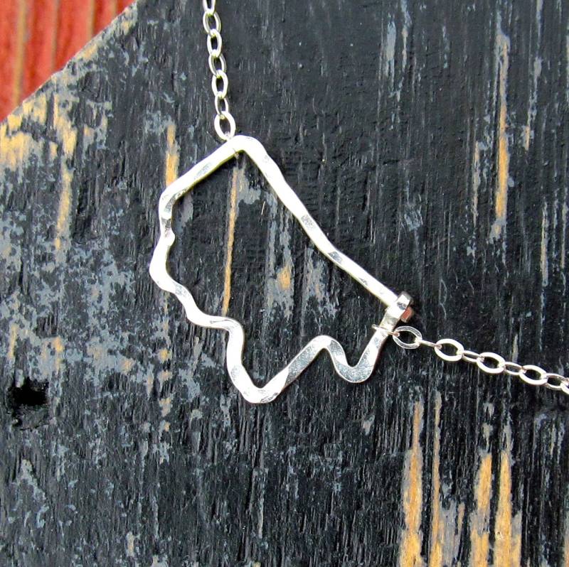 sterling Mississippi Halskette, Silber Seitlich Gehämmert Halskette von JaneMcCroryJewelry