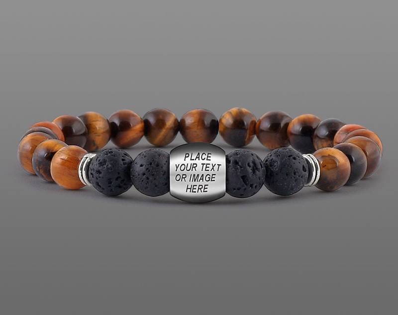 Mann Graviertes Armband Bead Custom Für Name Man Text Initial Perlenarmband Schmuck Mann Graviertes Armband Bead Custom Für Name Man Text Initial Perlenarmband Schmuck von JaneRJewelry