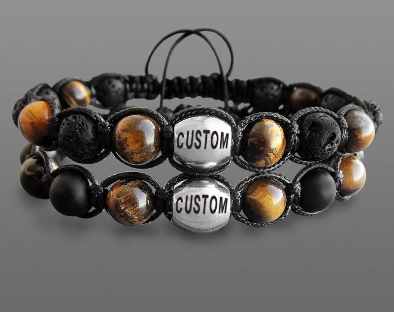 Personalisiertes Armband Für Freund Geschenk Paar Benutzerdefinierte Armbänder Beste Freundin Schmuckarmband Graviert von JaneRJewelry