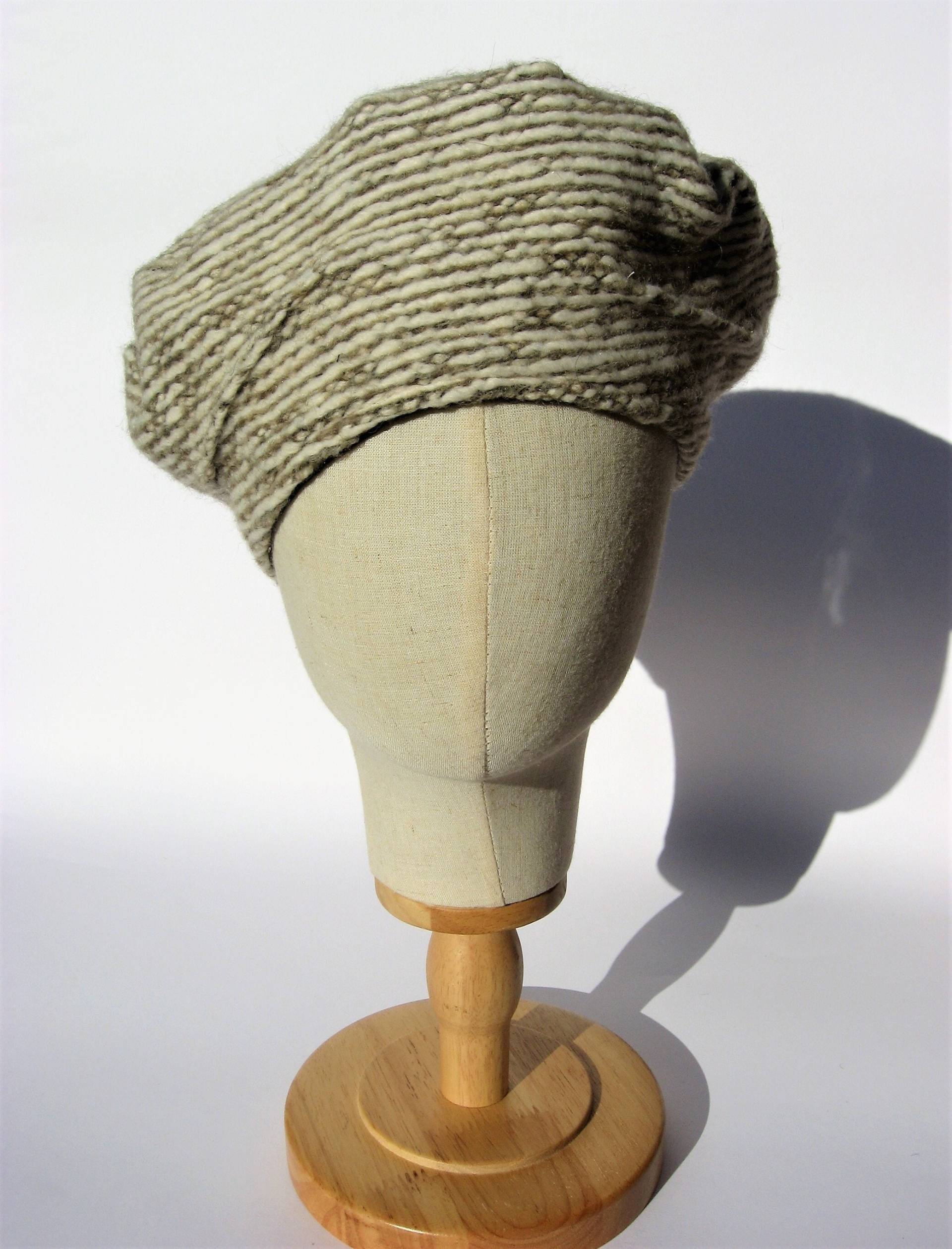 Basken Muetze Beige, Leichte Woll Baske, Trendy Winter Bret, M Size von Janecolori