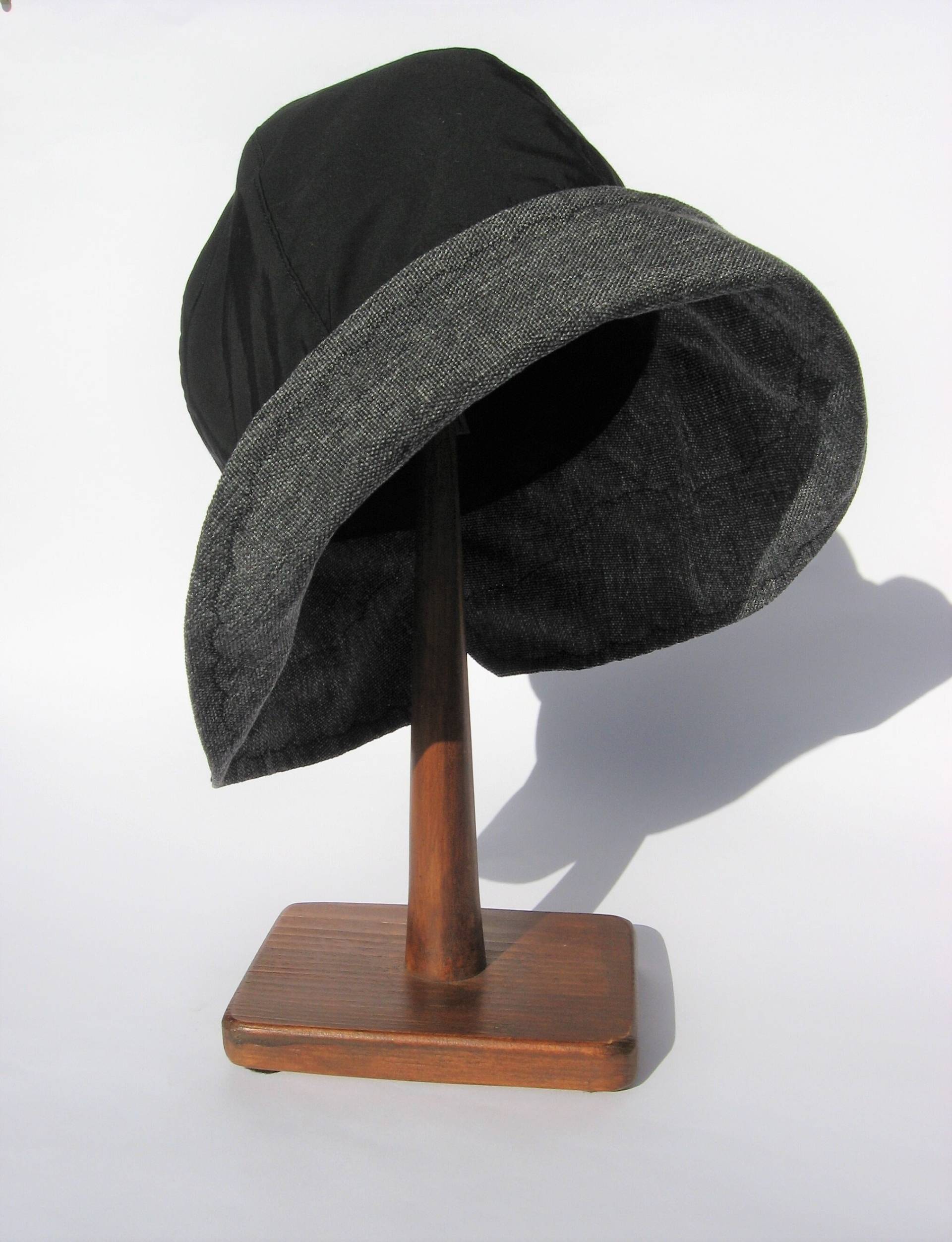 Regenhut Schwarz, Faltbarer Reise Regen Fruehjahr Herbst Hut, M Size von Janecolori