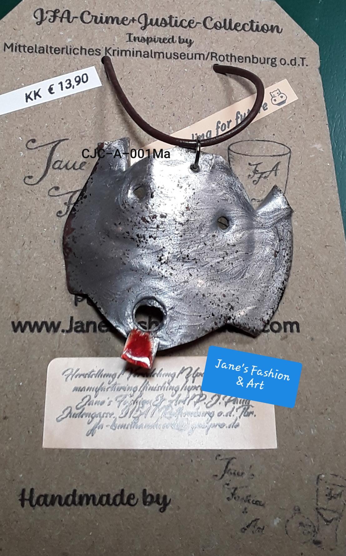 Kettenanhänger Schandmaske, Jfa-Crime+Justice Collection, Von Schand Und Ehr, Kettenanhänger, Handmade von JanesGiftIdeas