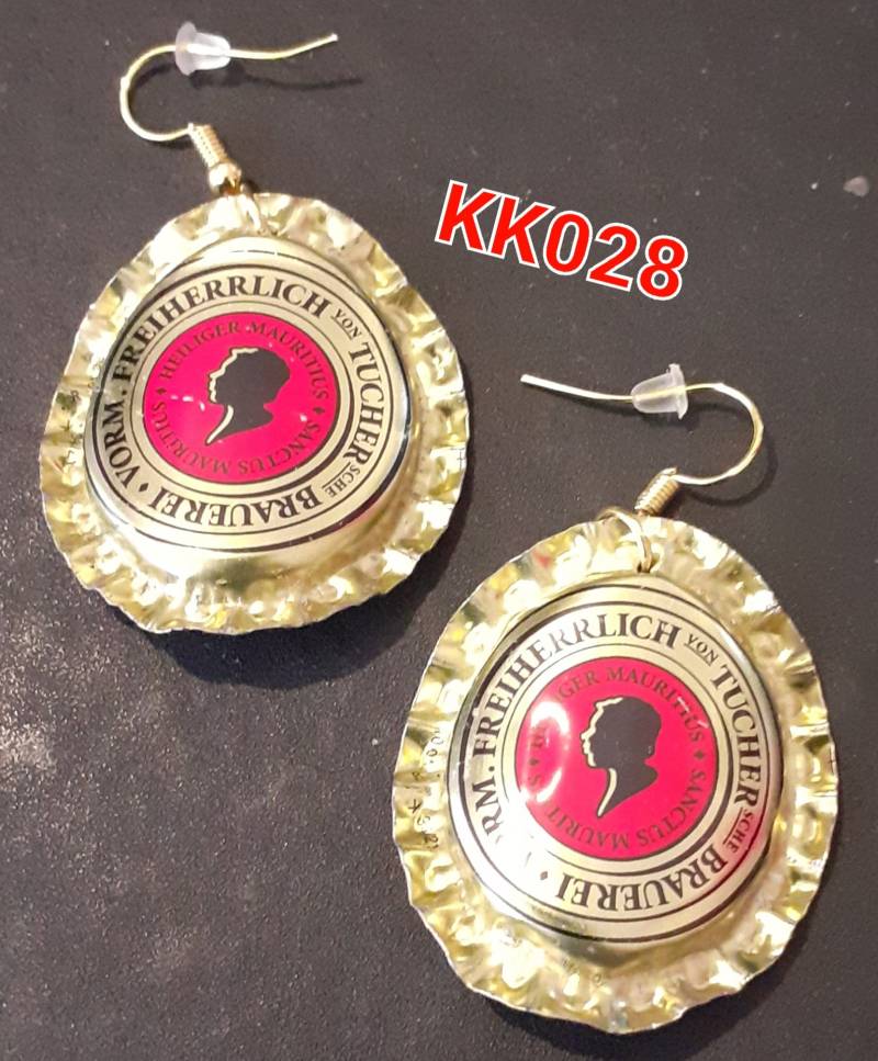 Kronkorken Ohranhänger, Ohrschmuck Kronenkorken "Geformt", Crazy Earrings, Unique von JanesGiftIdeas