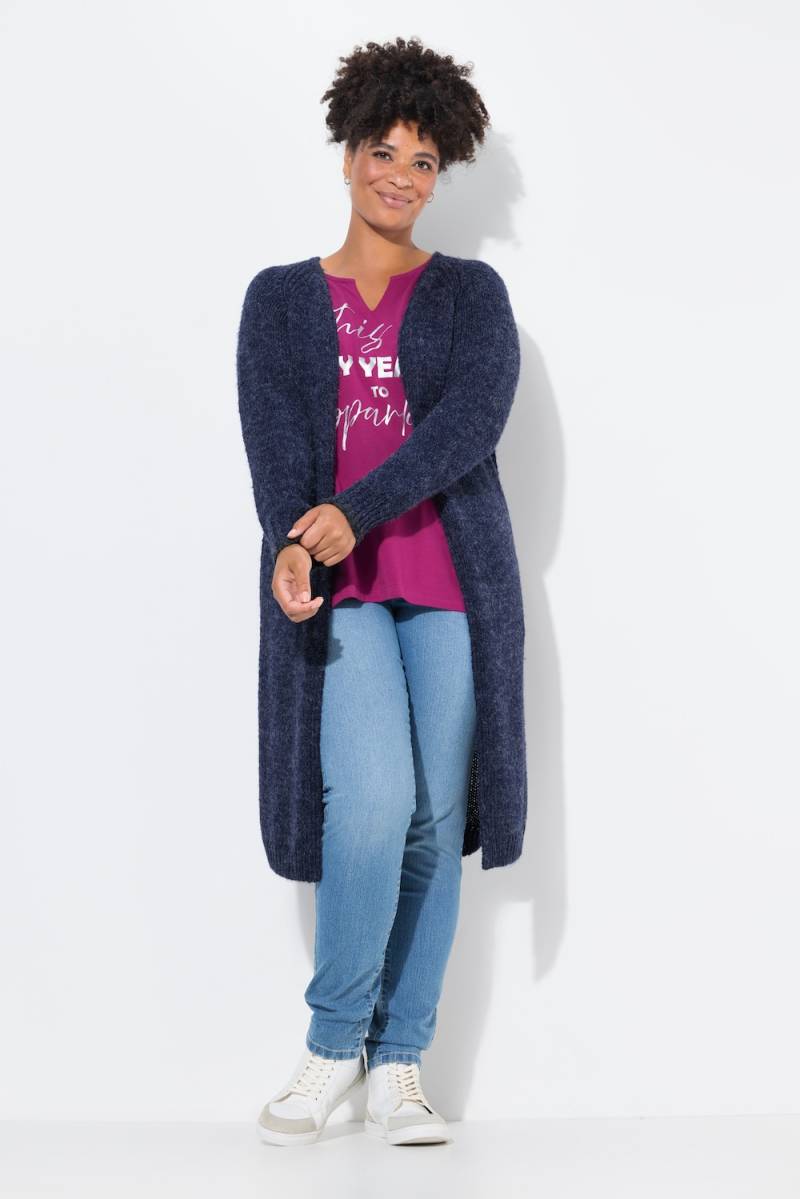 Große Größen Long-Strickjacke, Damen, blau, Größe: 46/48, Synthetische Fasern, Janet & Joyce von Janet & Joyce