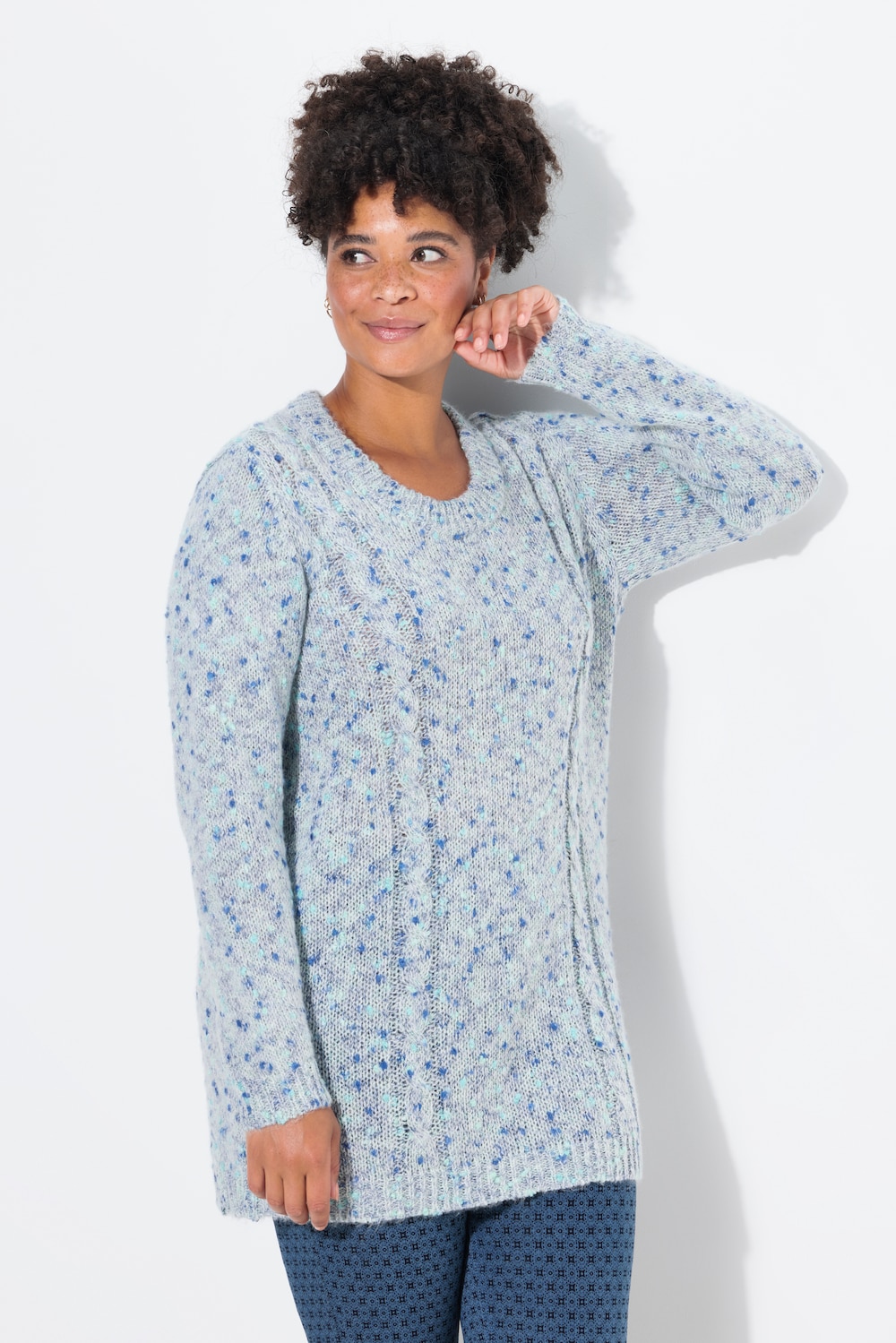 Große Größen Pullover, Damen, blau, Größe: 58/60, Synthetische Fasern/Polyester, Janet & Joyce von Janet & Joyce
