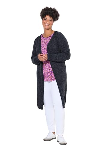 Janet & Joyce Damen große Größen Übergrößen Plus Size Long-Strickjacke, offene Form, Grobstrick schwarz 46+ 834774100-46+ von Janet & Joyce