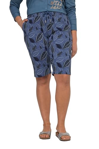 Janet & Joyce Damen große Größen Übergrößen Plus Size Sweat-Shorts, Allover-Muster Elastikbund denimblau 52 831269721-52 von Janet & Joyce