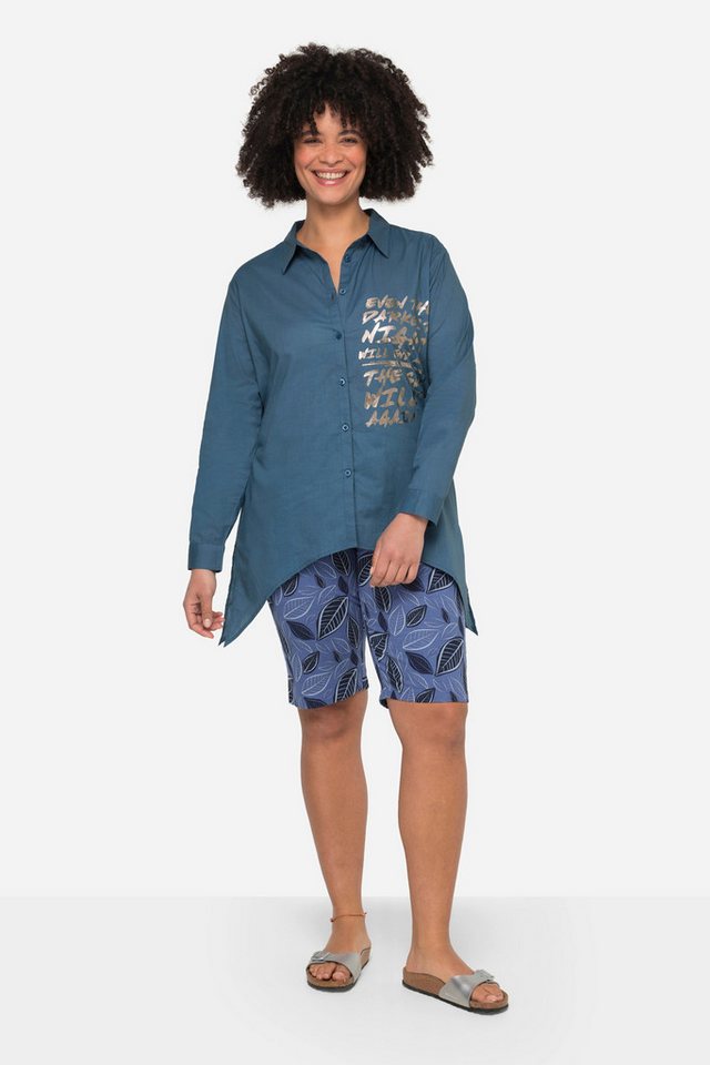 Janet & Joyce Hemdbluse Hemdbluse Voile Seiten-Druck Langarm Zipfelsaum Janet & Joyce Hemdbluse Hemdbluse Voile Seiten-Druck Langarm Zipfelsaum von Janet & Joyce