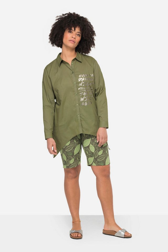 Janet & Joyce Hemdbluse Hemdbluse Voile Seiten-Druck Langarm Zipfelsaum Janet & Joyce Hemdbluse Hemdbluse Voile Seiten-Druck Langarm Zipfelsaum von Janet & Joyce