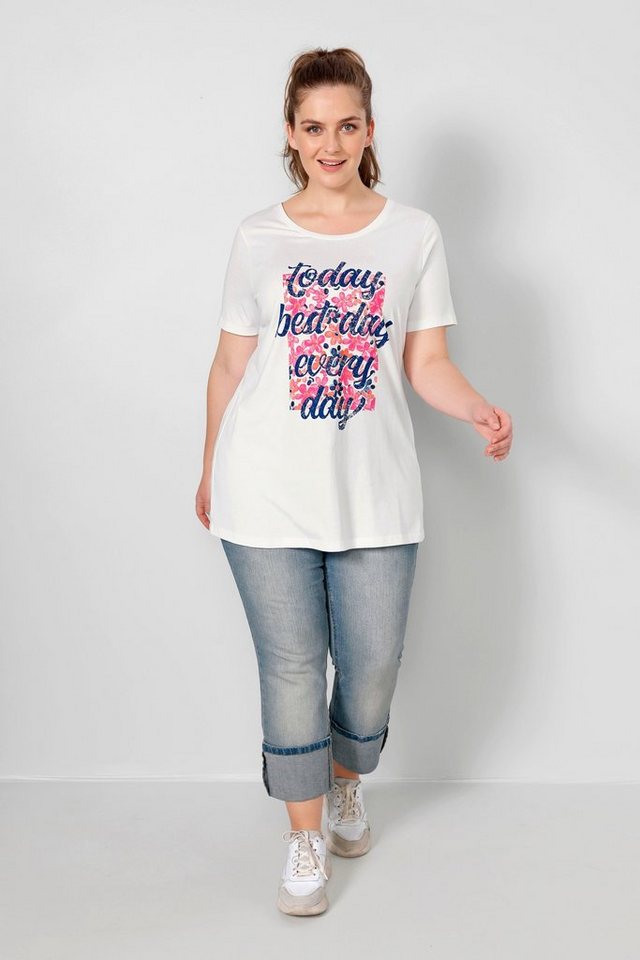 Janet & Joyce Rundhalsshirt T-Shirt A-Line Schrift-Motiv Rundhals Halbarm von Janet & Joyce