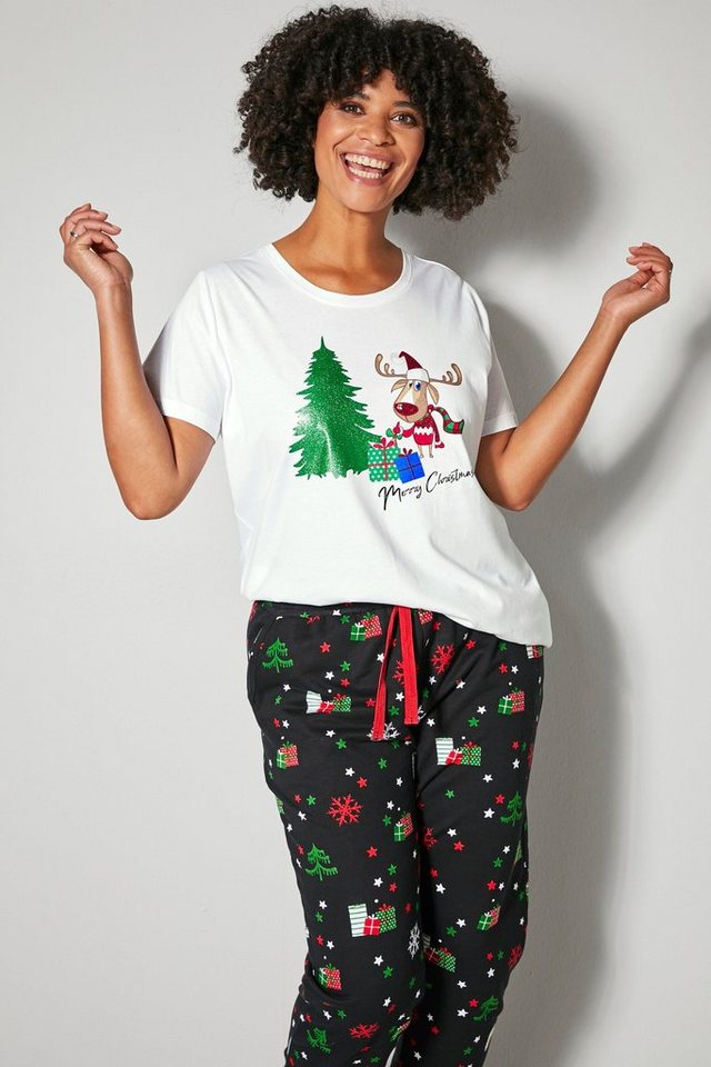 Janet & Joyce Rundhalsshirt T-Shirt Classic Fit Weihnachts-Motiv Rundhals von Janet & Joyce