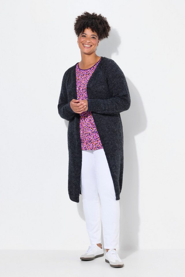 Janet & Joyce Strickjacke Long-Strickjacke offene Form Grobstrick von Janet & Joyce