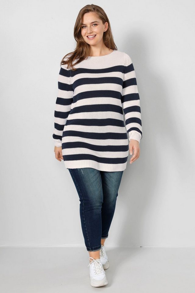 Janet & Joyce Sweatshirt Long-Pullover Ringel Rundhals Langarm von Janet & Joyce