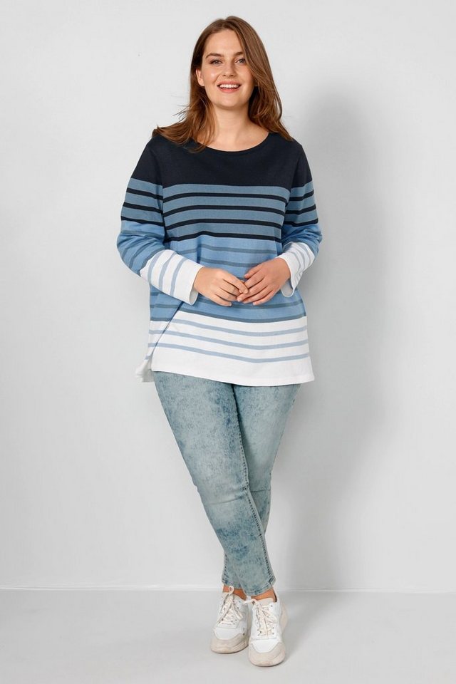 Janet & Joyce Sweatshirt Pullover Regular Fit Ringelstrick Rundhals Langarm von Janet & Joyce