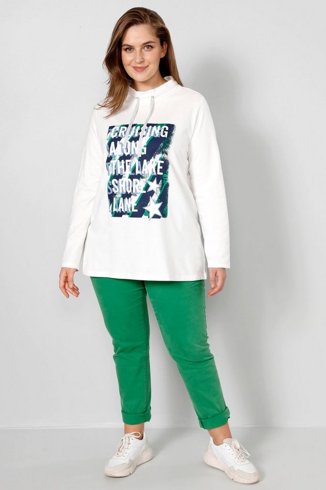 Janet & Joyce Sweatshirt Sweatshirt A-Line Schrift-Motiv Stehkragen Langarm von Janet & Joyce