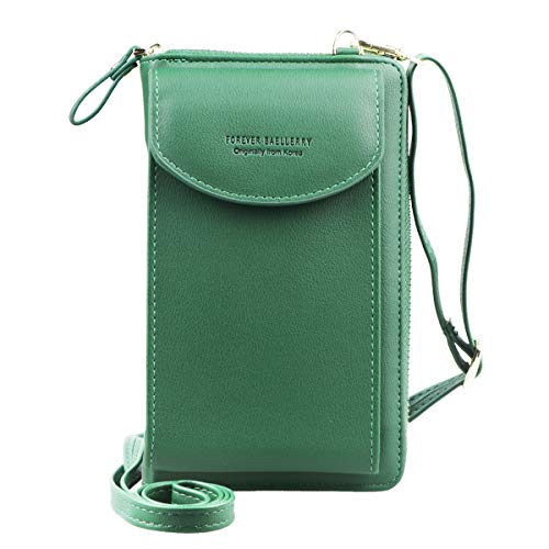 Jangostor kleine Crossbody Tasche Handy - Handy Umhängetasche, Handy Mini-Tasche, Multifunktionale Handytasche mit Credit Card Slots Verstellbar Schultergurt für Handy unter 6,3 Zoll (Green) von Jangostor