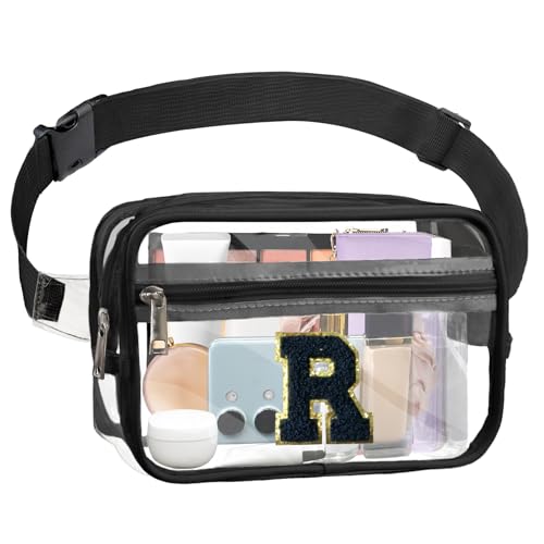 Janhavi Initial Clear Fanny Pack Stadion Approved Personalisierte Clear Belt Bag Crossbody Purse for Women Preppy Waist Bag Pouch with Adjustable Strap for Concert Sports Events Festival Travel, von Janhavi