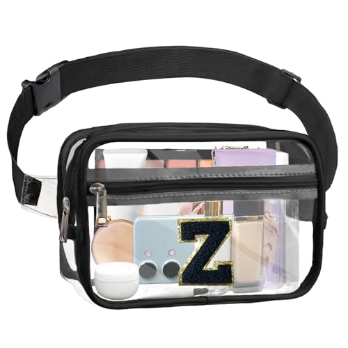 Janhavi Initial Transparente Bauchtasche, Stadiongenehmigt, personalisierte transparente Gürteltasche, Crossbody-Tasche für Damen, adrette Hüfttasche mit verstellbarem Riemen für Konzert, Sport, von Janhavi