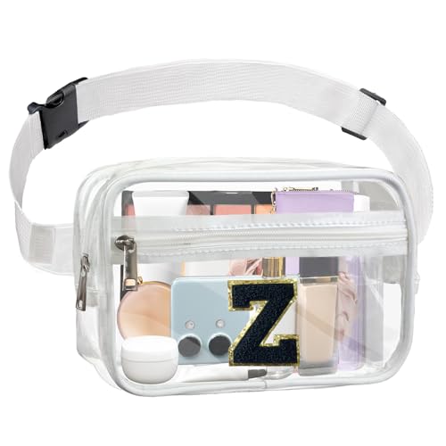 Janhavi Initial Transparente Bauchtasche, Stadiongenehmigt, personalisierte transparente Gürteltasche, Crossbody-Tasche für Damen, adrette Hüfttasche mit verstellbarem Riemen für Konzert, Sport, von Janhavi