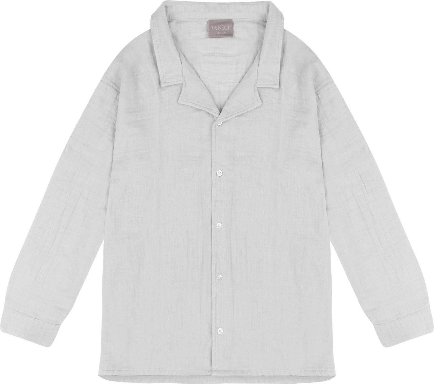 Janice Langarmbluse Damen Musselin Hemd Kallithea Sommerbluse Bluse für Frauen oversize von Janice