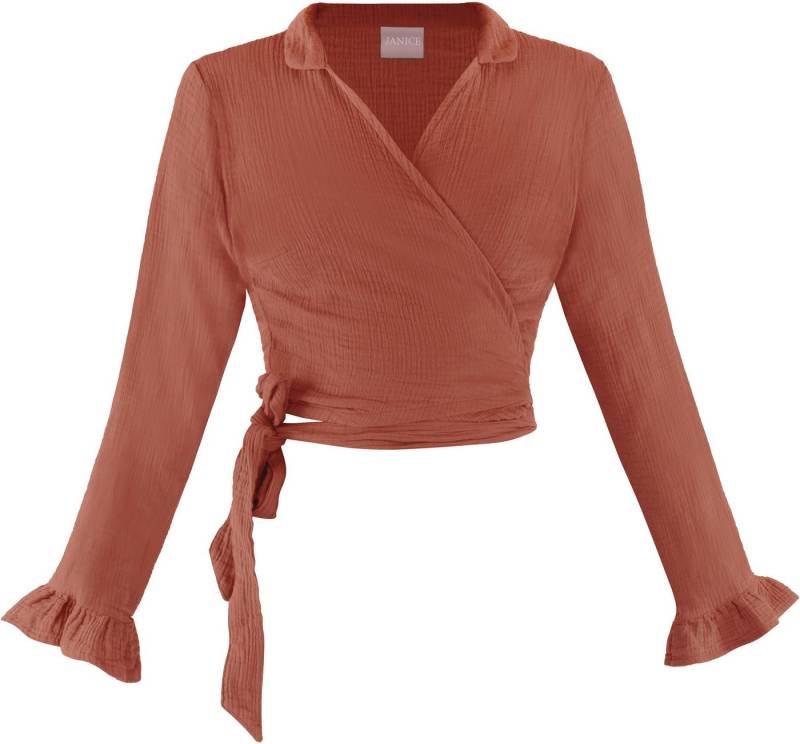 Janice Langarmbluse Musselin Hemd Chalandri Sommerbluse Bluse mit Bindeband von Janice