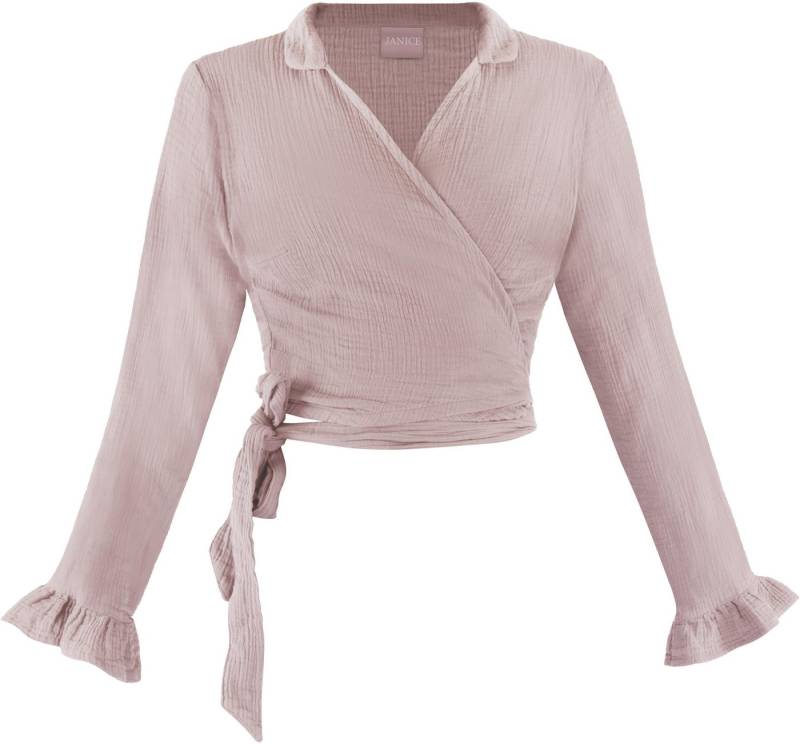 Janice Langarmbluse Musselin Hemd Chalandri Sommerbluse Bluse mit Bindeband von Janice