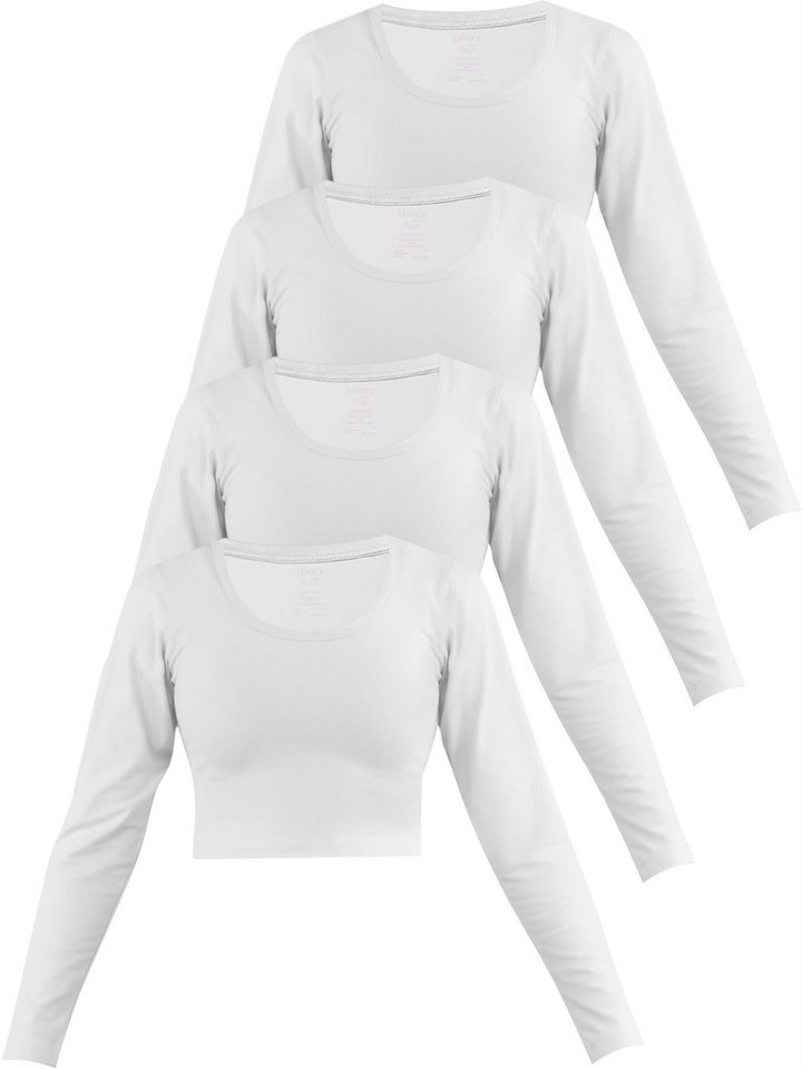 Janice Langarmshirt 4 x Damen crop Langarmshirt Nerja Kurzer Pullover aus Baumwolle von Janice