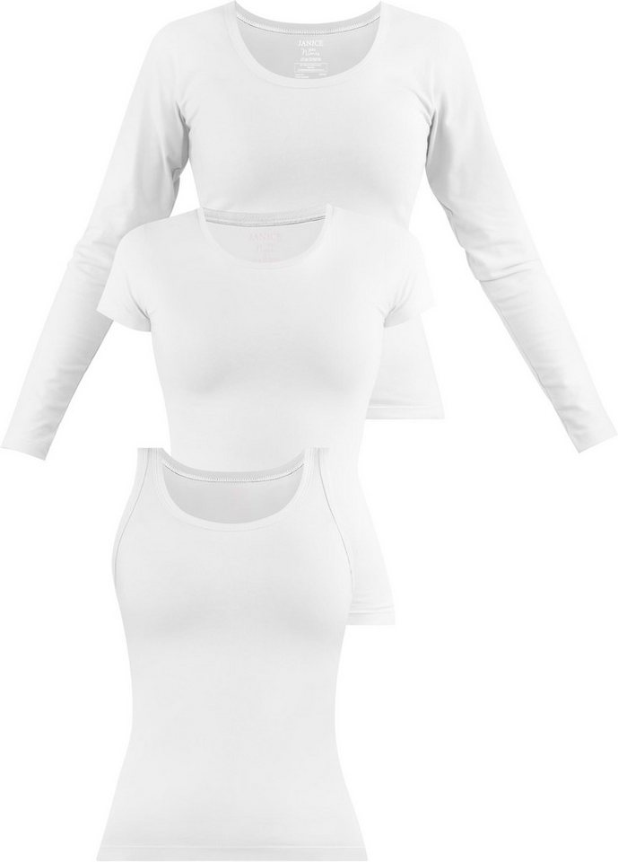 Janice Langarmshirt Baumwoll Oberteile im 3-er Set von Janice