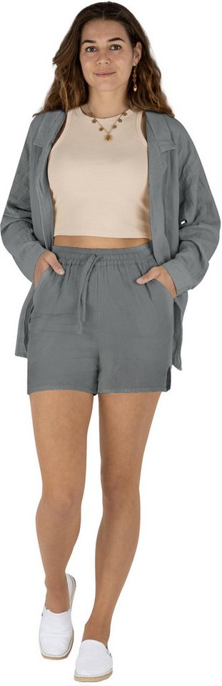 Janice Midikleid Damen Musselin Hemdbluse mit kurzer Hose Sommerbluse Bluse mit kurzer Hose für Frauen von Janice