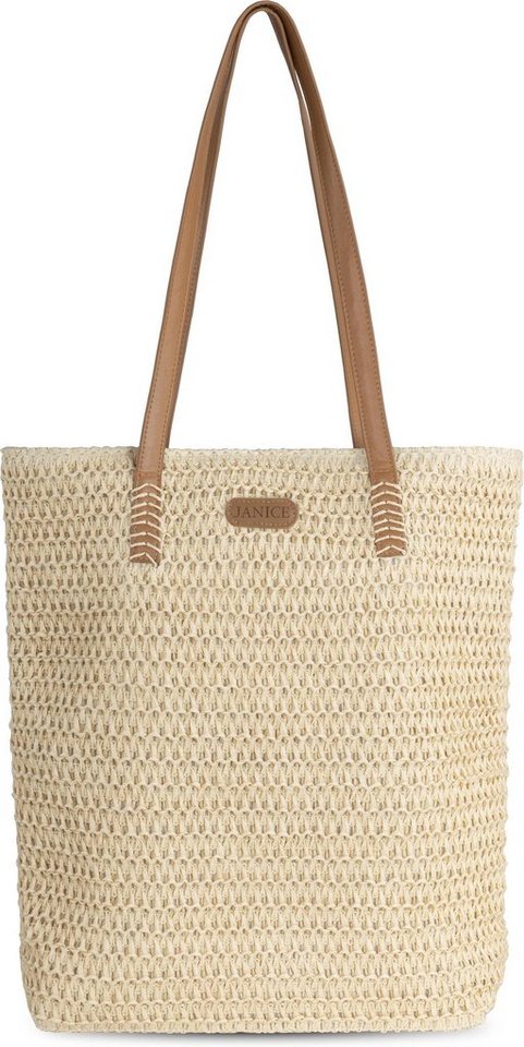 Janice Strandtasche Strandtasche 12 Liter Mindoro, Damen Sommertasche aus Stroh von Janice