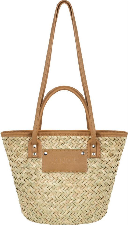 Janice Strandtasche Strohkorb 6 Liter Nabon, Damen Handtasche Sommertasche von Janice