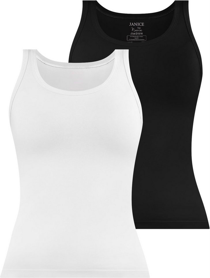 Janice Tanktop 2 x Damen Top Nazca Trägertop aus Baumwolle von Janice