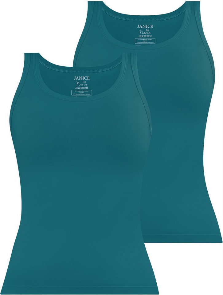 Janice Tanktop 2 x Damen Top Nazca Trägertop aus Baumwolle von Janice