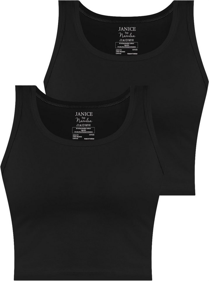 Janice Tanktop 2 x Damen crop Top Namlea Kurzes Tanktop aus Baumwolle von Janice