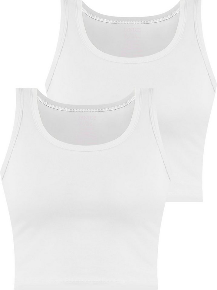 Janice Tanktop 2 x Damen crop Top Namlea Kurzes Tanktop aus Baumwolle von Janice