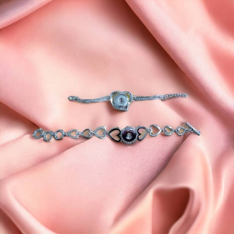 Druckknopf Herz Armbänder von JaninaJewelryShop