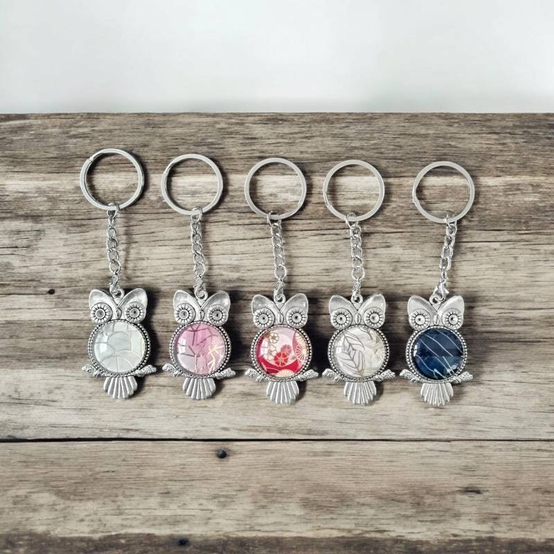 Handmade Cabochon Eulen Schlüsselanhänger von JaninaJewelryShop