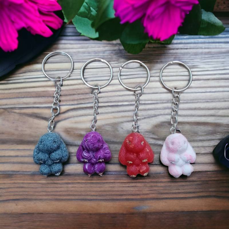 Polymer Clay Hasen Schlüsselanhänger von JaninaJewelryShop